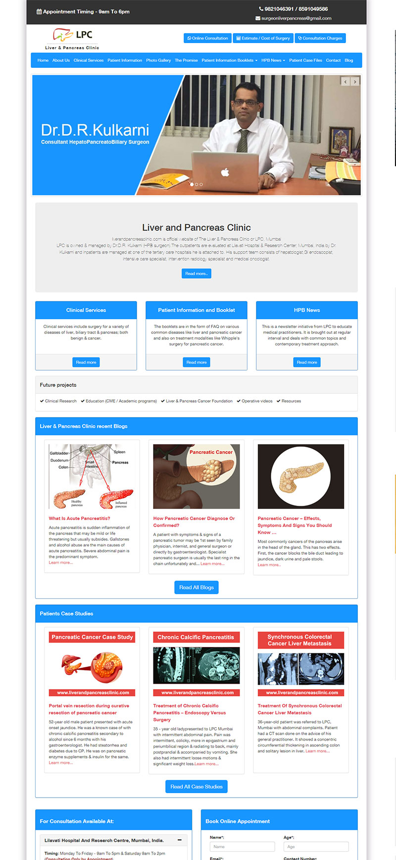 Liver Pancreas Clinic / Website Design & Development